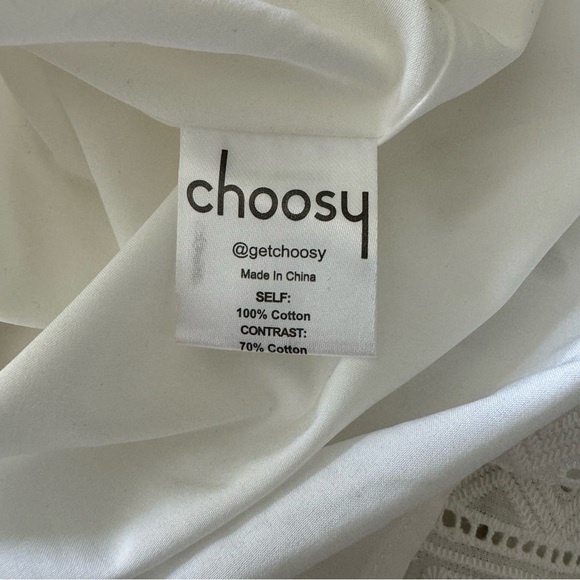 NWT Choosy White Endless Summer Eyelet Off the Shoulder Mini Dress Size Medium - Picture 14 of 15
